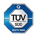 TÜV 9001 ISO/TS 16949 certifikát